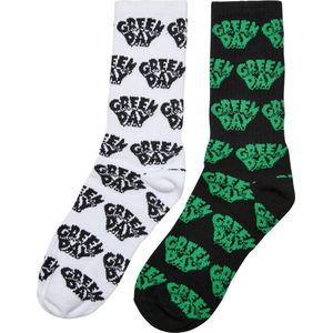 Merchcode Green Day - Green Day 2Pack Sokken - 47/50 - Zwart/Wit