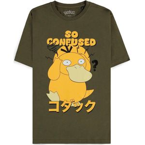 Pokémon - Army Green Psyduck Always Confused Men's Short Sleeved T-shirt - Small
