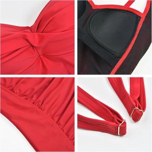 Tankini voor dames met hoge taille en ruches - Plus-size 2-delige bikiniset