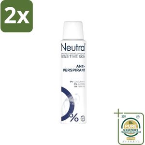 Neutral - Deodorant Spray - Anti-perspirant - Gevoelige Huid - 0% Kleurstof, Parfum & Alcohol - 150 ml - Voordeelverpakking - 2 stuks - Neutral Anti-transpirant Deodorant - 0% parfum
