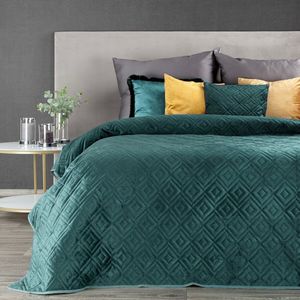 Oneiro’s luxe ARIEL Type 3 Beddensprei Turquoise - 170x210 cm – bedsprei 2 persoons - beige – beddengoed – slaapkamer – spreien – dekens – wonen – slapen
