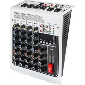 Mengpaneel dj - Mengpaneel mixer - Mengpaneel met versterker - Mengpaneel bluetooth - 28,8 x 26,3 x 11,2 cm - 4-kanaals