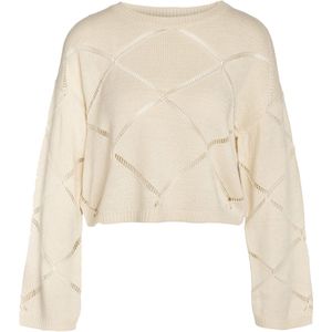 NOISY MAY NMJUNE L/S O-NECK CROP KNIT NOOS Dames Trui - Maat S