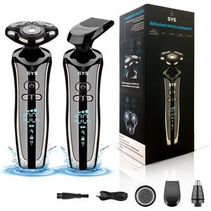 SYS - 4-in-1 Set Scheerapparaat voor mannen - Nat en Droog - Skull Shaver - Neustrimmer - Tondeuse mannen hoofdhaar - Bodygroomer - Baardtrimmer - Trimmer baard - Inclusief 3 opzetstukken