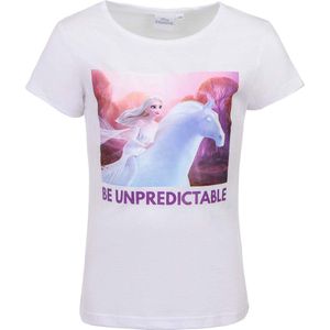Frozen Elsa wit t-shirt "Be Unpredictable" | maat 104