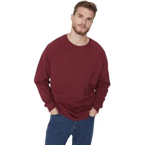 Trendyol Zwarte Oversized/Wijde Fleece Binnenkant/Warme Raglanmouwen Sweatshirt Tmnaw23Sw00190