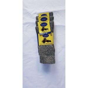 Stevige heren werksokken - 92% katoen - maat 39/42 - normale lengte - grijs - 6 paar