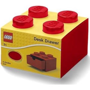 Lego - Opbergbox Bureaulade Brick 4 - Kunststof - Rood
