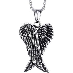 Guardian Angel Wings Ketting met Hanger - Bescherm Engel - Kettingen Heren Dames - Cadeau voor Man - Mannen Cadeautjes
