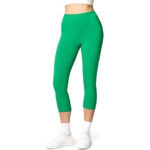 Ladeheid LA-LA40-132-LE Dames Capri Leggings - Sport - Vrijetijdsbroek - 3/4 Lengte - Katoen - Sporbroek - Yogabroek - Groen - XL