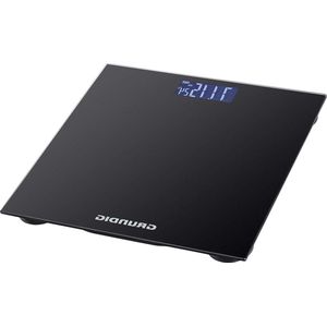 Weegschaal Digitale personenweegschaal 180 kg - personenweegschaal met 50 gram verdeling - weegschaal personen met 2 meeteenheden - Weigth Scale groot display met kamertemperatuurweergave - zwart - BMI analyse