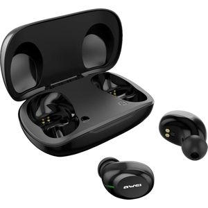 Awei T20 Echte Draadloze Sportoordopjes met Oplaadetui - Bluetooth Versie V5.1 - Waterdicht IPX4-niveau - Frequentierespons 20-20.000 Hz - Muziekspeelduur 8 uur - Zwart