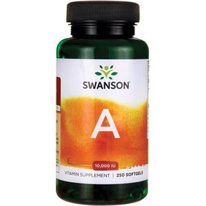 Swanson - Vitamine A - 10.000IU - 250 Softgels - Uit levertraan en vitamine A-palmitaat