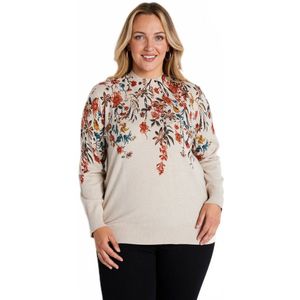 Bedrukte trui met strass-hoge hals