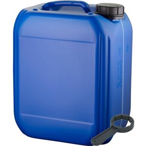 Jerrycan 5 liter blauw met zichtstreep | met sleutel | geschikt voor water | UN gekeurd | benzine | handig stapelbaar | food grade | inclusief dop | totaal te legen