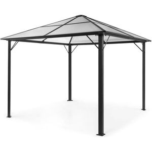 Blumfeldt Pantheon Solid Sky pergola - 3x3m - Prieel met dak - Paviljoen van aluminium en polycarbonaat