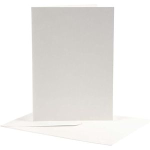 Kaarten & Enveloppen, afmeting kaart 12,5x17,5 cm, afmeting envelop 14x19 cm, off-white, 10sets