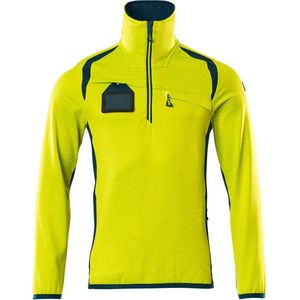 Mascot Accelerate Safe Fleecetrui met korte rits 19303-316 - hi-vis geel/donkerpetrol - 5XL