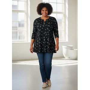 Yest - Curve Top - Zwart - V-hals - Rechte Mouwen