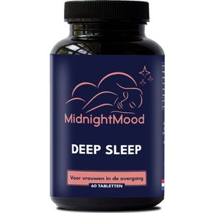 Midnight Mood Deep Sleep - Magnesium Bisglycinaat 360mg - Overgang tabletten - Oestrogeen Booster in de Menopauze - 60 Tabletten
