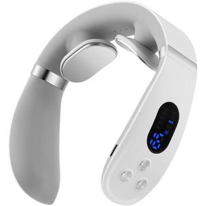 Draagbare nekmassager - warmte, diepe weefselmassage 3D, oplaadbaar, nek- en schoudermassager (wit)