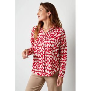 Blouse panter print - dames - lente/zomer - rood - maat M