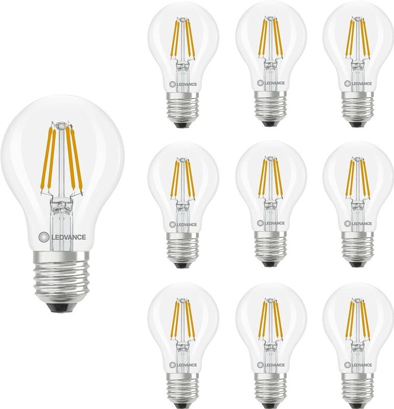 Ledvance - LED Lamp A60 Filament E27 - Dimbaar - 3.4W - 470lm - 2700K - Ø60mm - 10 stuks