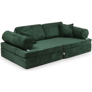 XXL Modulaire bank - Speelsofa- Rib - Emerald Comfort (inclusief 2 bolsters en 2 kussens) - Kinderzetel