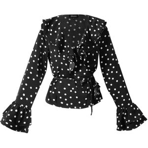 Blouse met stippen - nieuwe collectie - herfst/winter - dames - zwart - maat M