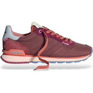 HOFF - Track & Field - Leren Sportschoenen - Granaatappel - Plat - Veters