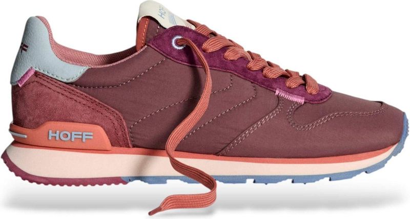 HOFF - Track & Field - Leren Sportschoenen - Granaatappel - Plat - Veters