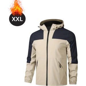 Nivard Windjas Voor Heren - Parka - Lente & Herfst - Jas - Volwassen - Windjack - Windbreaker - Rits - Kaki - Maat XXL