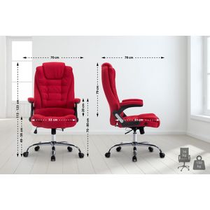 CLP Thor Bureaustoel - Ergonomisch - Met armleuningen - Voor volwassenen - Stof - rood