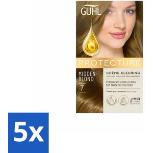 Guhl - Crème-kleuring - No. 7 Middenblond Beschermend - Haarverf - Bulkverpakking - 5 stuks