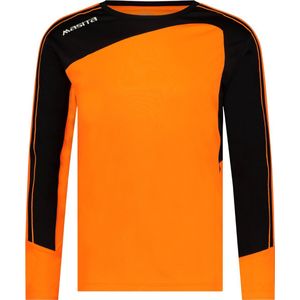 Masita | Keepersshirt Forza - Heren - Dames - Kind - Ademend Vochtregulerend Quick-Dry Technologie - NEON ORANGE/BLA - 140