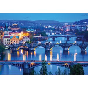 City Prague River Bridges Photo Wallcovering