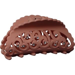 Jessidress® Haarklemmen Mat Haarklem Luxe Haarclips met strass Dames Haar Klem - Oranje