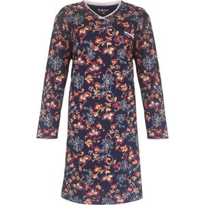 Tenderness Dames Nachthemd - Bloemen Patroon - Donker Blauw - Maat S