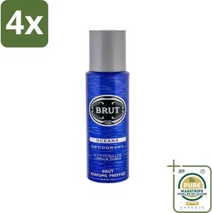 Brut - Deodorant - Spray - Oceans - Fris & maritiem aroma - 200ml - Voordeelverpakking - 4 stuks - Fris Geur - Maritiem