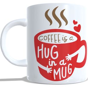 Koffie beker - thee mok coffee is a hug in a mug - liefde - valentijn