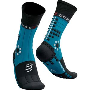 Compressport | Pro Racing Socks Winter Trail | Trailrunsokken | Mosaic Blue / Black | 45-48 -