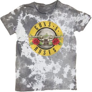 Guns N' Roses - Classic Logo Heren T-shirt - L - Wit/Grijs