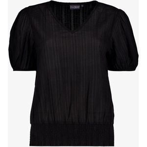 TwoDay dames T-shirt met boord zwart - Maat M