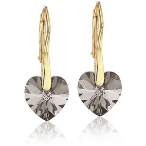 Montebello Oorbellen Lily HG90 - 925 Zilver Verguld - Swarovski® Hart - Ø10mm - 25mm