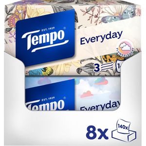 Tempo tissues - XXL Light - Voordeelbox - 8 x 140 stuks = 1120 zakdoekjes