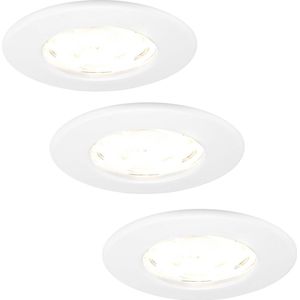 Ledvion - 3X LED Inbouwspot - Dimbaar - 5W - 2700K - Ø84mm - IP65 - Wit