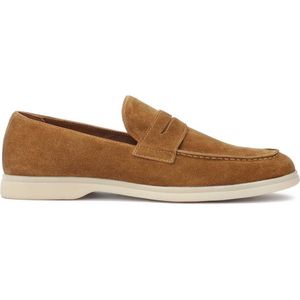 Slip-on suede half shoes in brown color