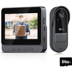 Draadloze Videofoon met 4,3 Inch Monitor en Nachtzicht – Video-intercom met Menselijke Detectie en Bidirectionele Audio