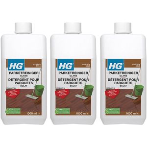 HG Parketreiniger Glans 1 L 3 stuks + Gratis KD spons