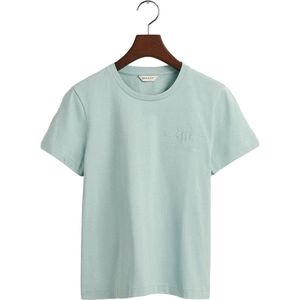 Gant Reg Tonal Shield T-shirt Met Korte Mouwen Groen S Vrouw